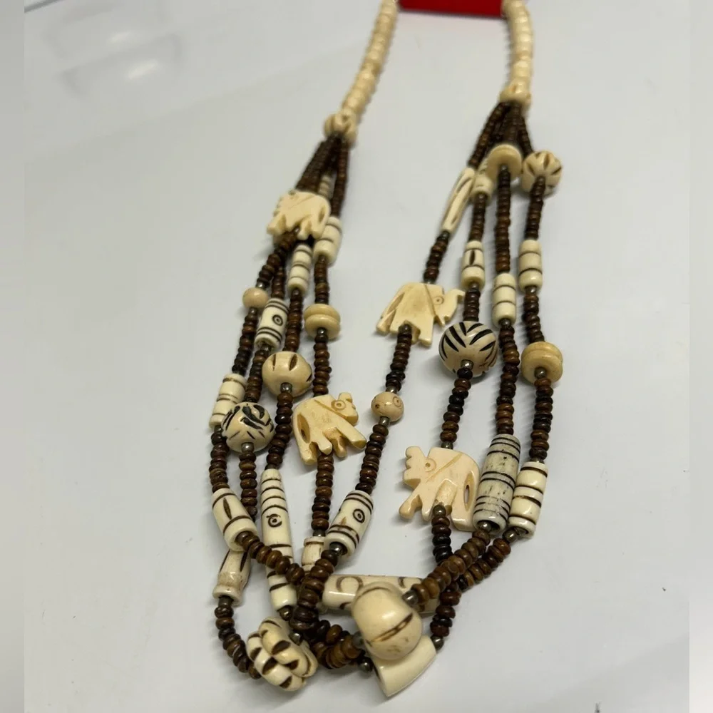 NWT Jumali South Africa Tribal Necklace | Elephant Beads